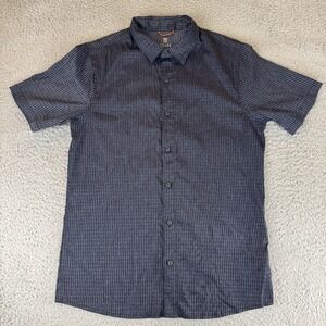Roark Bless Up Mens Xs Gray Micro Stripe Perforated Stretch Shirt